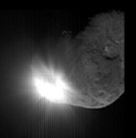 Image de l'impact depuis la sonde (11 ko)