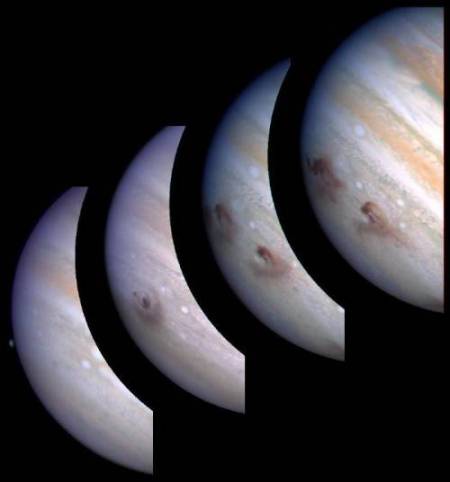 Impacts de SL-9 avec Jupiter (32 ko)