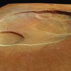 La caldera d'Olympus Mons par Mars Express (janvier 2004)