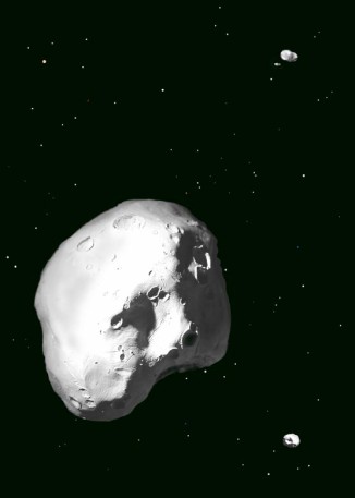 Une vue d'artiste de l'astrode ralis  partir des images prcdentes (31 ko)