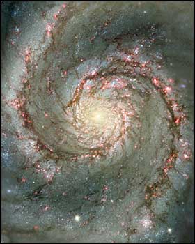 M51, la galaxie tourbillon par Hubble (139 ko)