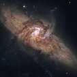 Deux galaxies spirales l'une devant l'autre