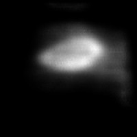 Le noyau de la comte de Halley par Vega 1 (9 ko)
