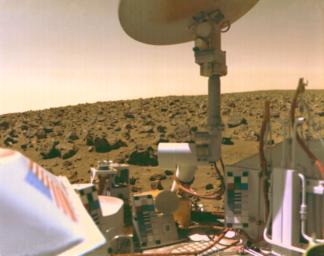 Image de Viking 2 et d'Utopia Planitia (53 ko)